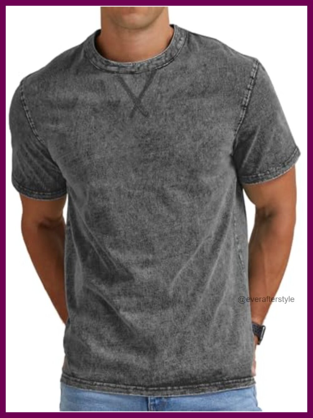 Mens Distressed Cotton Hip Hop T-Shirt Crew Neck Short Sleeve Tee